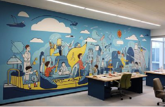 汉寿办公室墙绘的特点。