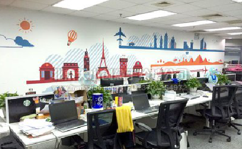 汉寿教你设计办公室墙绘的方法。